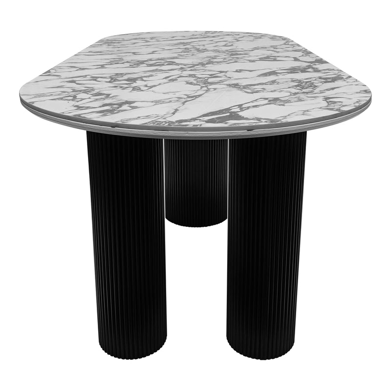 Cargue la imagen en el visor de la galería, Mesa de Comedor 1.8 M color Blanco/ negro marmoleada Tropicalito - WB0118-WH-BL