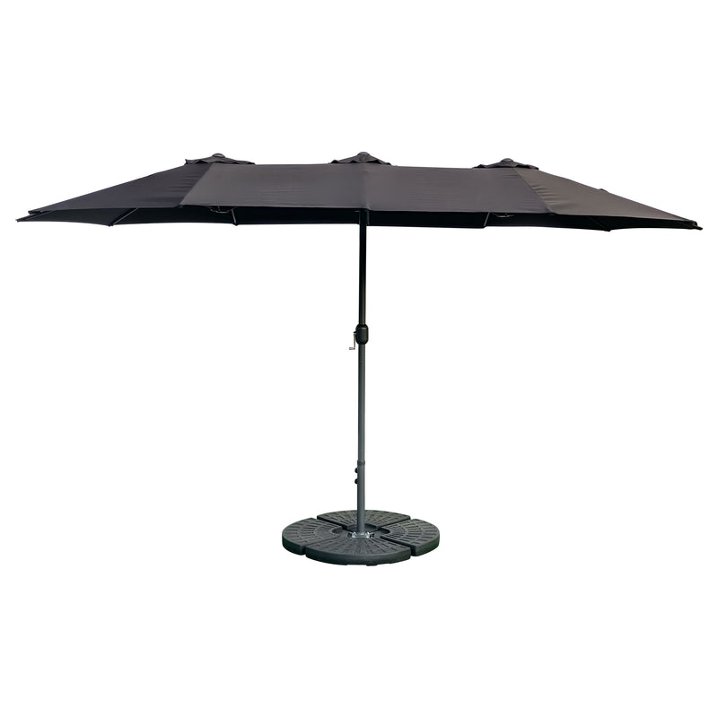 Cargue la imagen en el visor de la galería, Sombrilla Twin Para Jardin de triple sombrilla Color Negro + base COCO - 2024TBLKCOCO