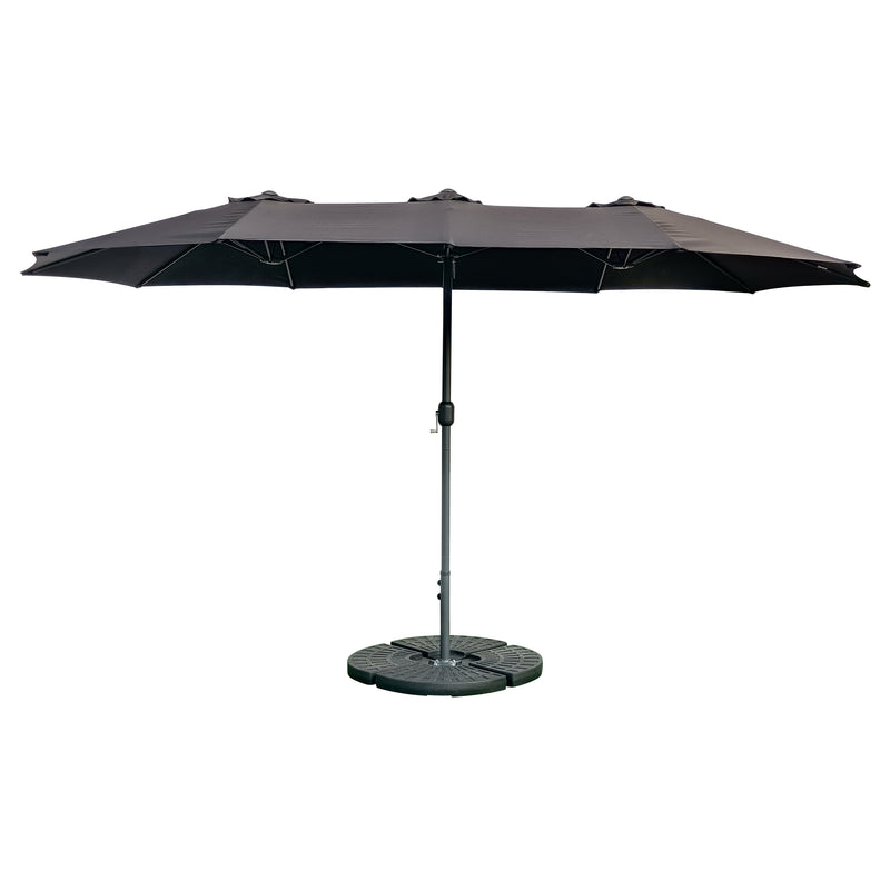 Cargue la imagen en el visor de la galería, Sombrilla Twin Para Jardin de triple sombrilla Color Negro + base COCO - 2024TBLKCOCO