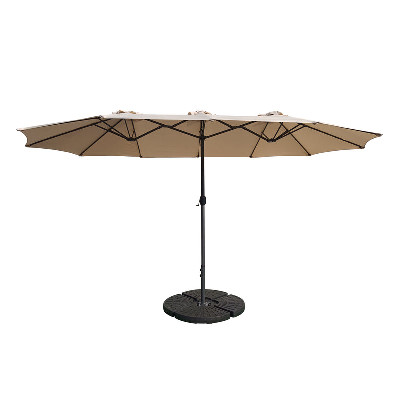 Cargue la imagen en el visor de la galería, Sombrilla Twin Para Jardin de triple sombrilla Color Beige + base COCO - 2024TWBCOCO