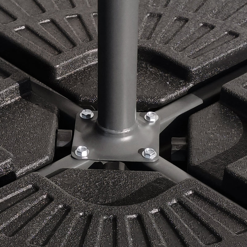 Cargue la imagen en el visor de la galería, Sombrilla Twin Para Jardin de triple sombrilla Color Negro - 2024TBLK