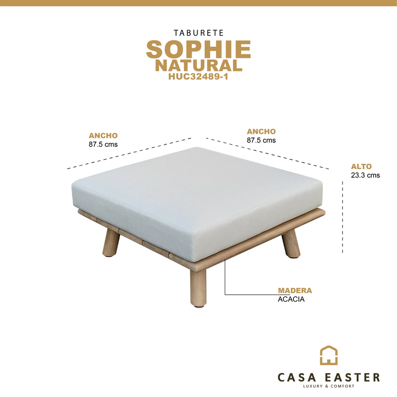 Cargue la imagen en el visor de la galería, Taburete de Madera SOPHIE - HUC32489-1 CasaEaster