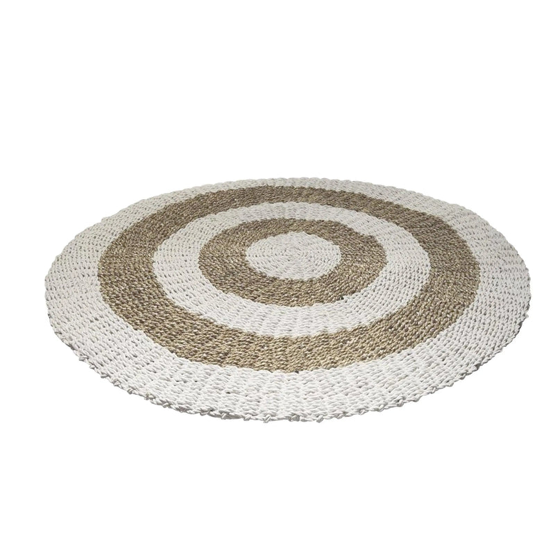 Cargue la imagen en el visor de la galería, Tapete Nicola Decorativo Tejido Círculos Color Blanco -302870