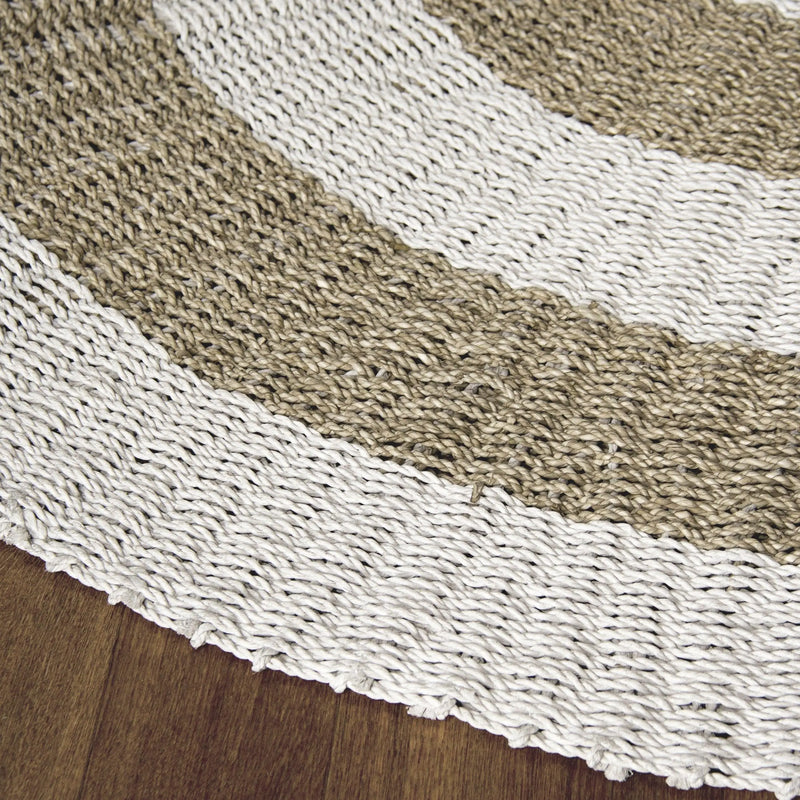 Cargue la imagen en el visor de la galería, Tapete Nicola Decorativo Tejido Círculos Color Blanco -302870