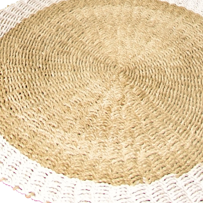 Cargue la imagen en el visor de la galería, Tapete Nicola Decorativo Tejido Color Blanco & Natural -303591