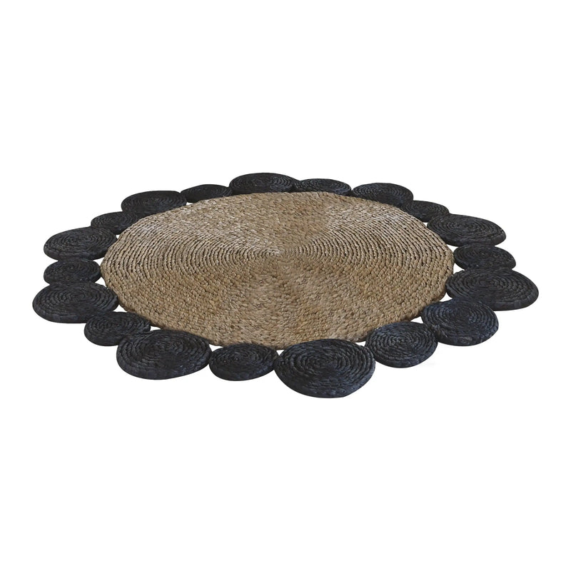 Cargue la imagen en el visor de la galería, Tapete Rumbai Decorativo Tejido Color Natural&Negra -305190