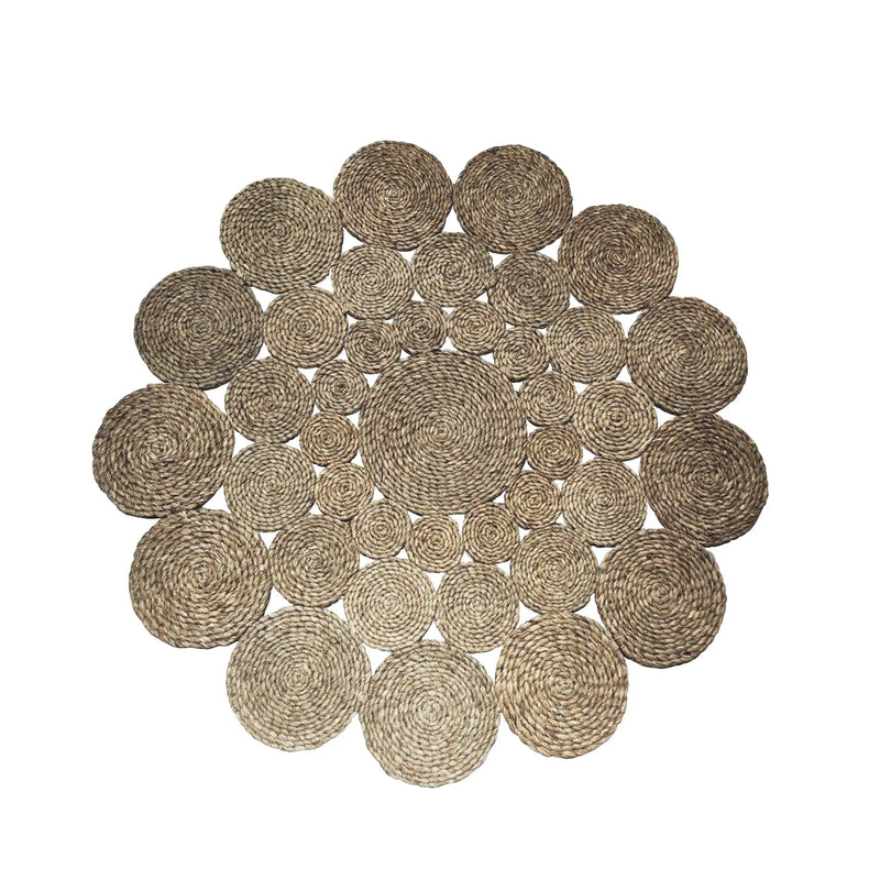 Cargue la imagen en el visor de la galería, Tapete Rumbai Decorativo Tejido Flor Color Natural -305172