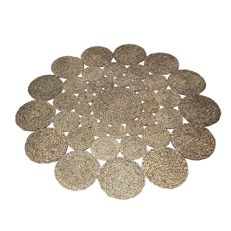 Cargue la imagen en el visor de la galería, Tapete Rumbai Decorativo Tejido Flor Color Natural -305172