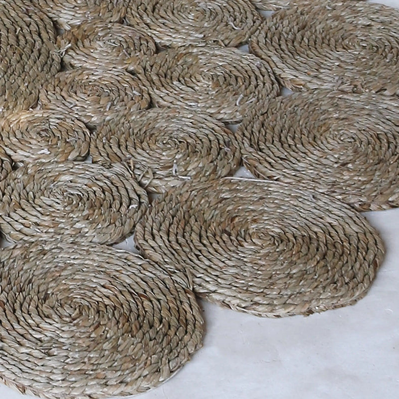 Cargue la imagen en el visor de la galería, Tapete Rumbai Decorativo Tejido Flor Color Natural -305172