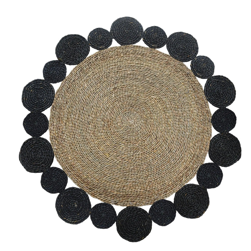 Cargue la imagen en el visor de la galería, Tapete Tivoli Decorativo Tejido Color Negro&Natural -304269