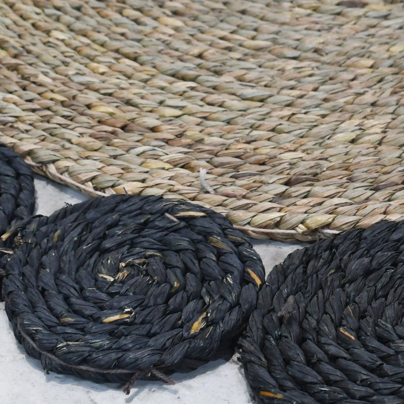 Cargue la imagen en el visor de la galería, Tapete Tivoli Decorativo Tejido Color Negro&Natural -304269