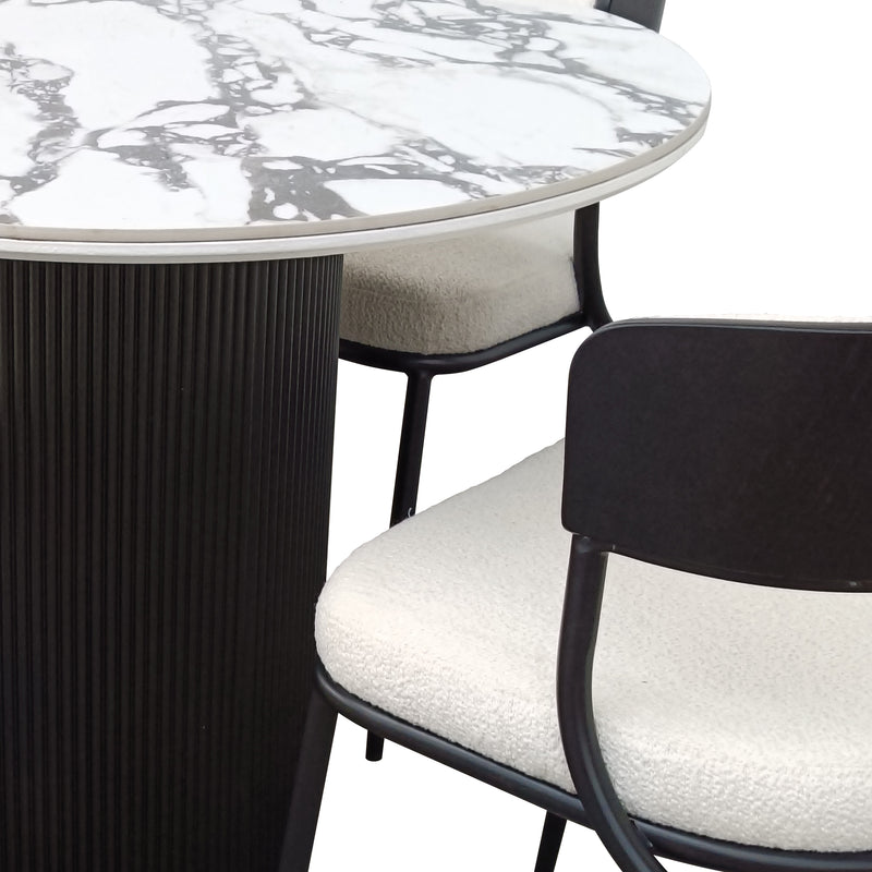 Cargue la imagen en el visor de la galería, Comedor Valise 1.8 M blanco&negro + 6 sillas JY6316XT color blanco