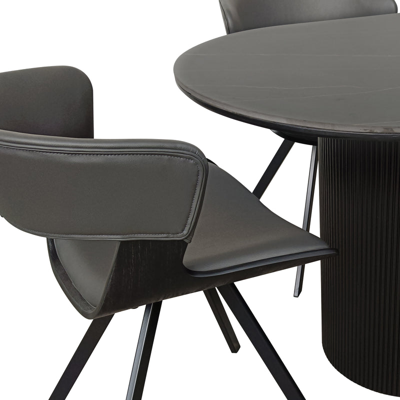 Cargue la imagen en el visor de la galería, Comedor Valise 1.8 M color Negro + 6 sillas JY6148