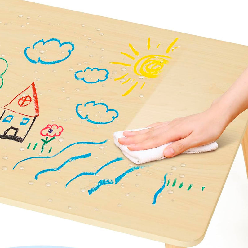 Cargue la imagen en el visor de la galería, Comedor infantil con dos sillas multiusos de madera - W08G410