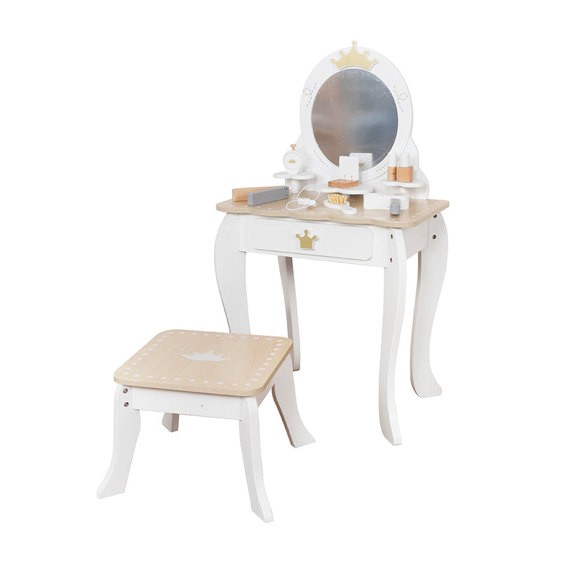 Cargue la imagen en el visor de la galería, Tocador Infantil de princesas en madera color blanco - W08H206