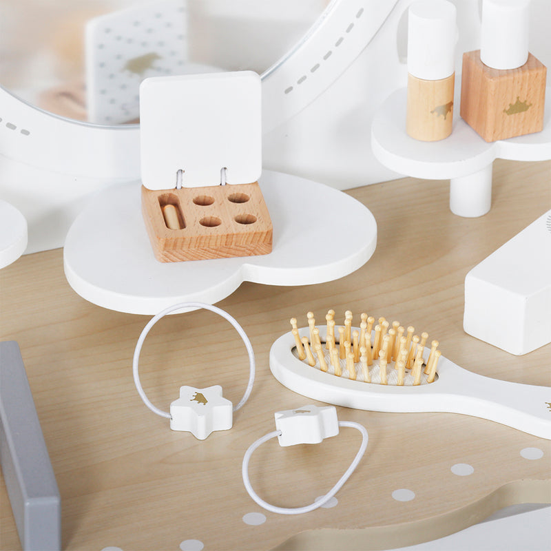 Cargue la imagen en el visor de la galería, Tocador Infantil de princesas en madera color blanco - W08H206