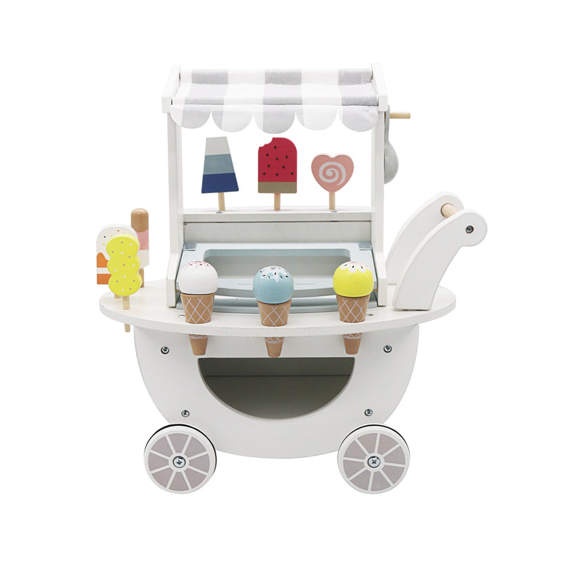Load image into Gallery viewer, White children's ice cream cart toy - W10A234