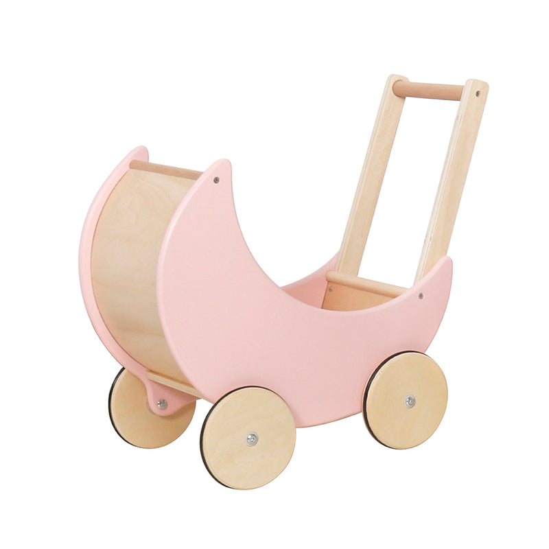 Cargue la imagen en el visor de la galería, Andadera de bebe estilo carriola color rosa de Madera - W16E112D