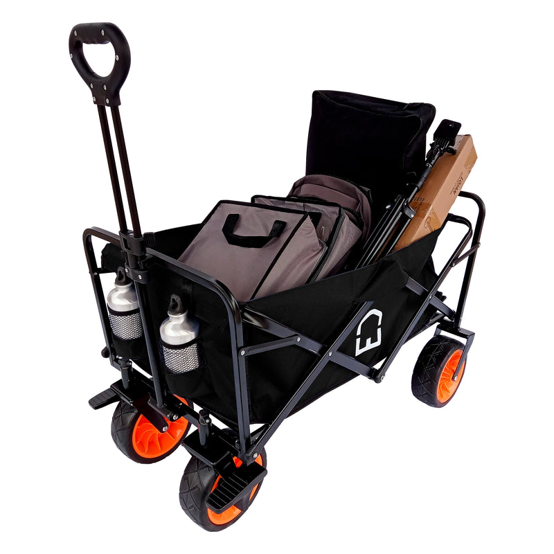 Cargue la imagen en el visor de la galería, Carrito plegable   Negro, Vagón portátil de Gran Capacidad Para Exterior WAGON -WG-02
