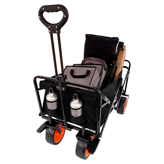 Carrito plegable Negro, Vagón portátil de Gran Capacidad Para Exterior WAGON -WG-02