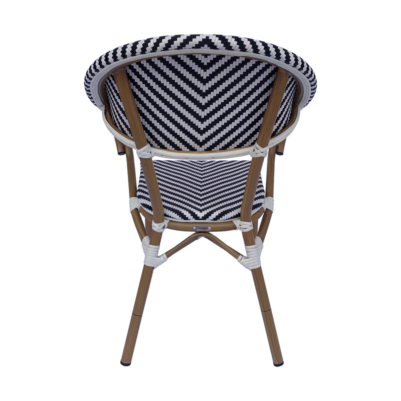 Cargue la imagen en el visor de la galería, Silla de Ratán para exterior color blanco con negro WILLSI W-048