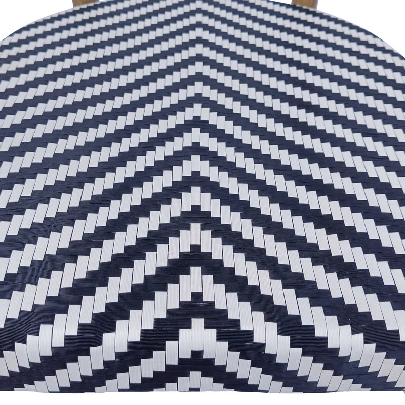 Cargue la imagen en el visor de la galería, Silla de Ratán para exterior color blanco con negro WILLSI W-048