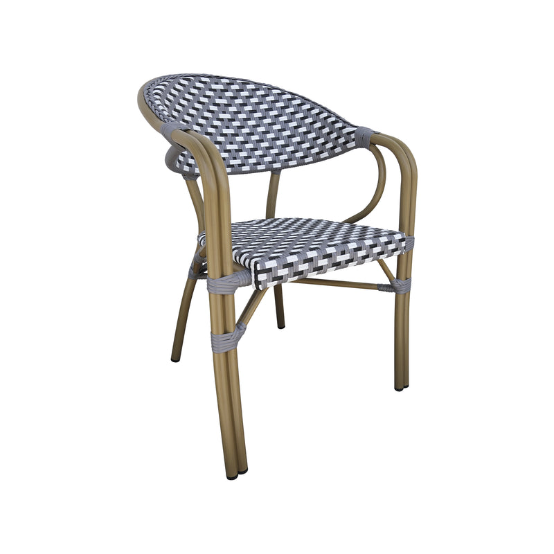 Cargue la imagen en el visor de la galería, Silla de Ratán para exterior color blanco con gris WILLSI 38 - WILL038