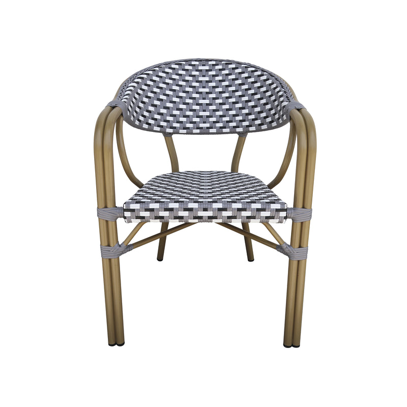 Cargue la imagen en el visor de la galería, Silla de Ratán para exterior color blanco con gris WILLSI 38 - WILL038