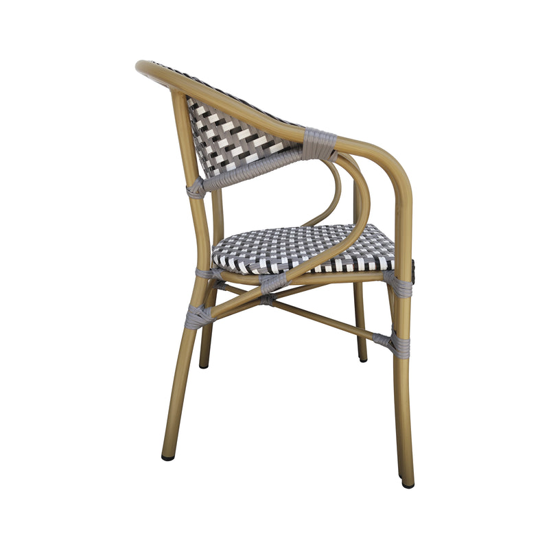 Cargue la imagen en el visor de la galería, Silla de Ratán para exterior color blanco con gris WILLSI 38 - WILL038