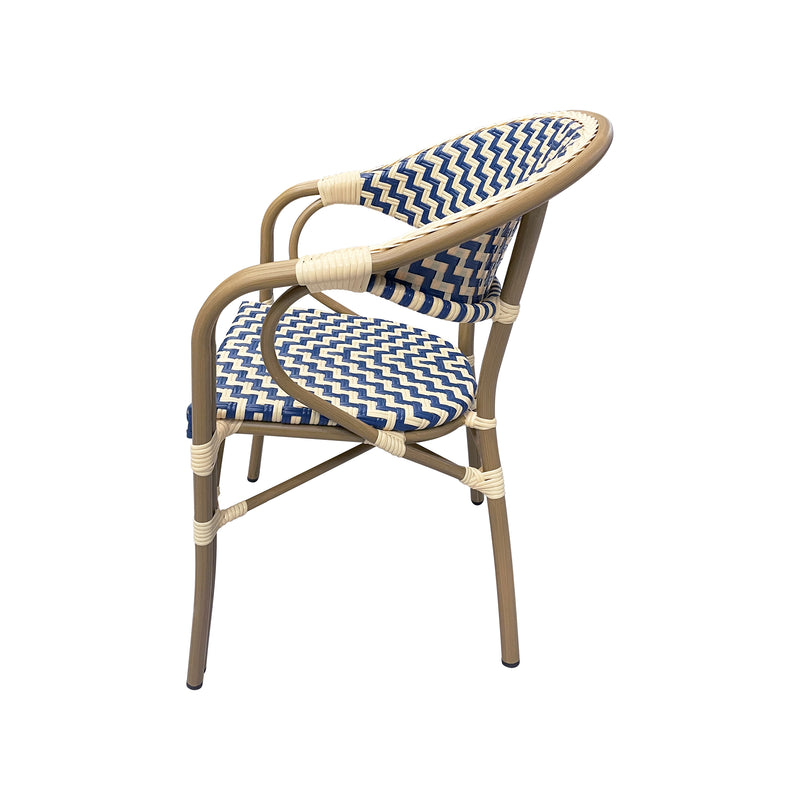 Cargue la imagen en el visor de la galería, Silla de Rattan para Exterior Color Azul&blanco WILLSI-WILLSI 46 - 9401790000