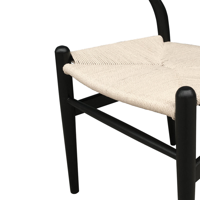 Cargue la imagen en el visor de la galería, Silla de madera para interior color negro con natural Wishbone-FC10-NN CasaEaster