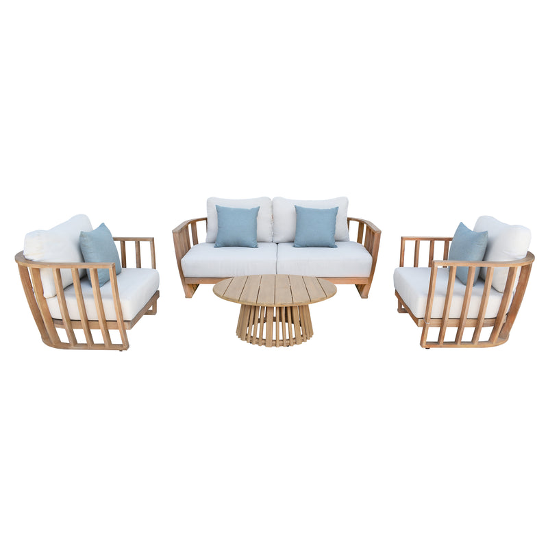 Cargue la imagen en el visor de la galería, Set doble Woodland + mesa de centro Paia 1M color Natural - WOOD-PA