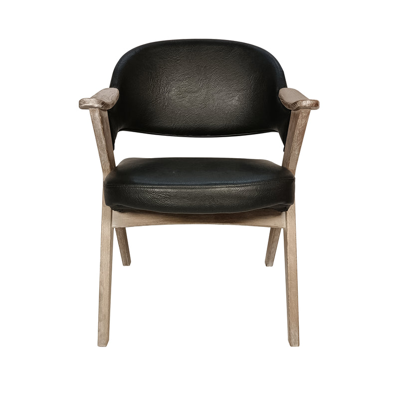 Cargue la imagen en el visor de la galería, Silla de madera para interior XN16021 color negro & gris - XN16021