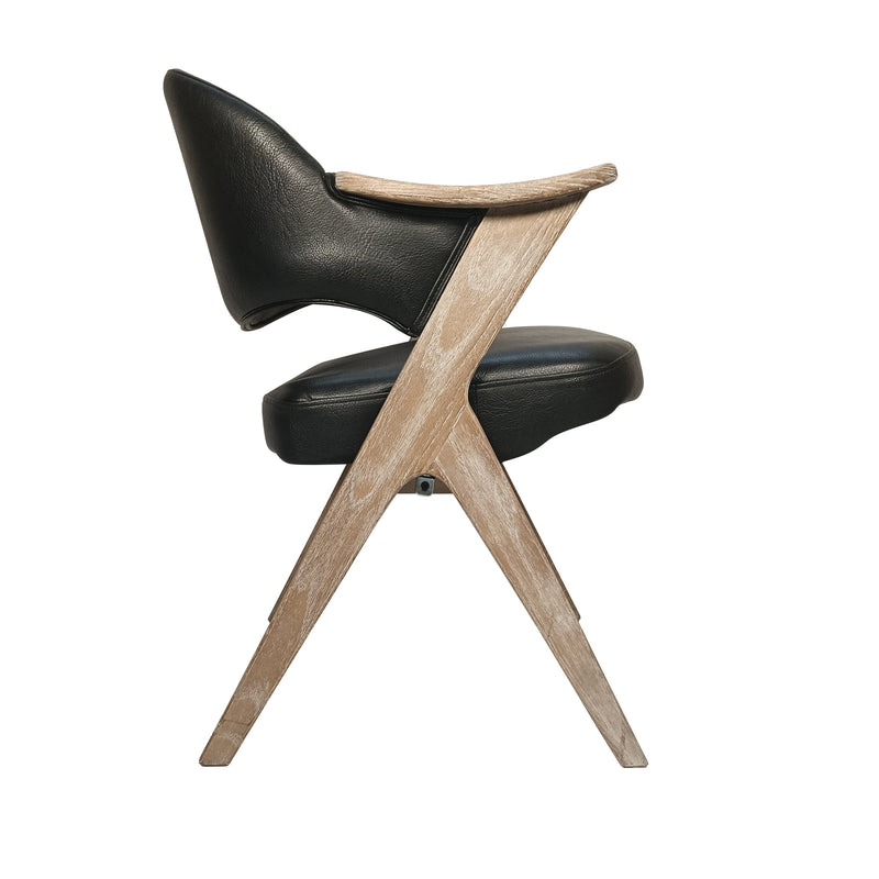 Cargue la imagen en el visor de la galería, Silla de madera para interior XN16021 color negro & gris - XN16021