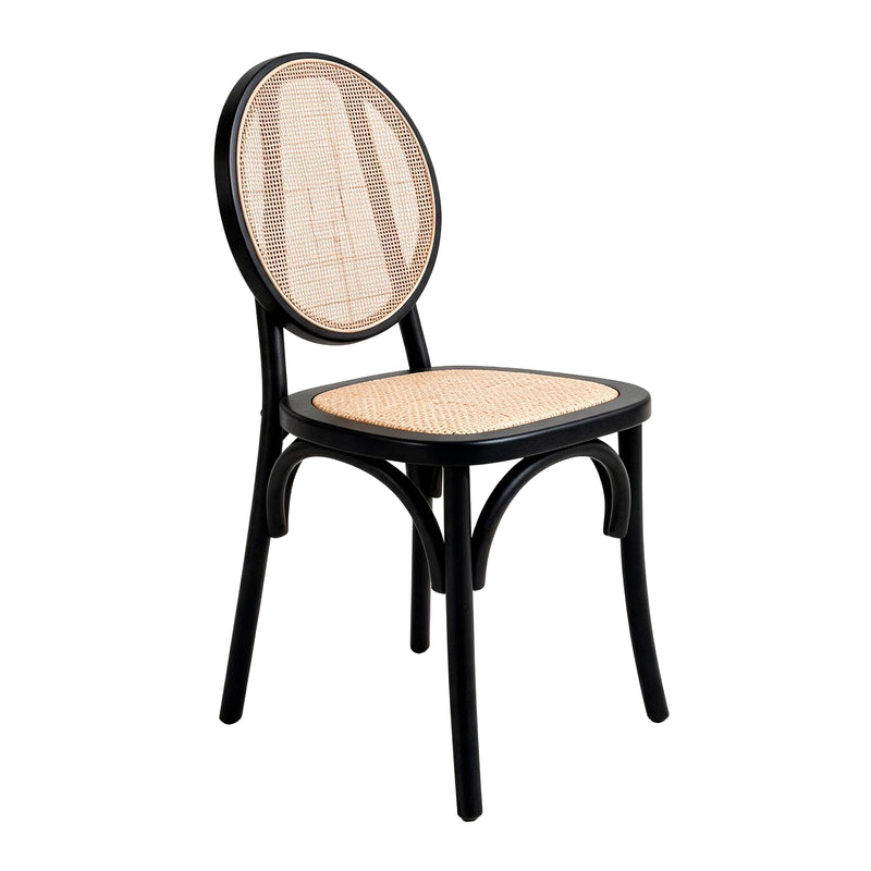 Cargue la imagen en el visor de la galería, Silla de madera para interior XN1961A color Negro & Natural - XN1961A