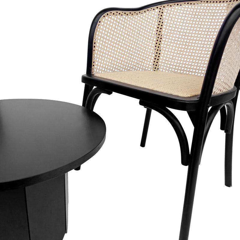 Cargue la imagen en el visor de la galería, Set Bistro XN2201BLK + Mesa BD58B negro con natural