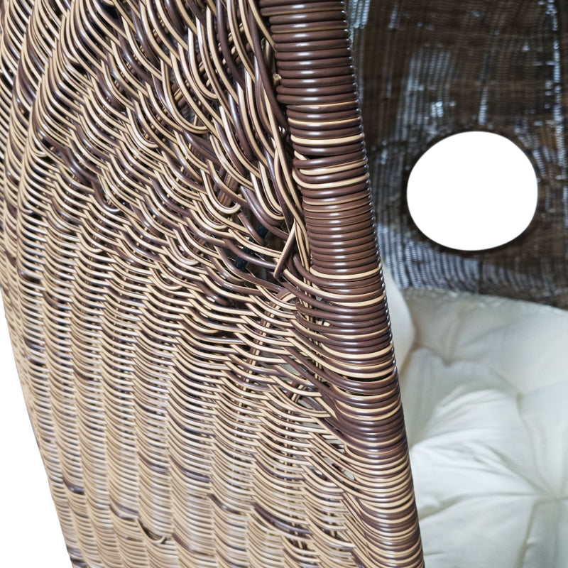 Cargue la imagen en el visor de la galería, Columpio Doble color Cafe de Ratan - Y9048-CA