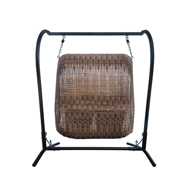 Cargue la imagen en el visor de la galería, Columpio Doble color Cafe & Negro de Ratan - Y9048CCN