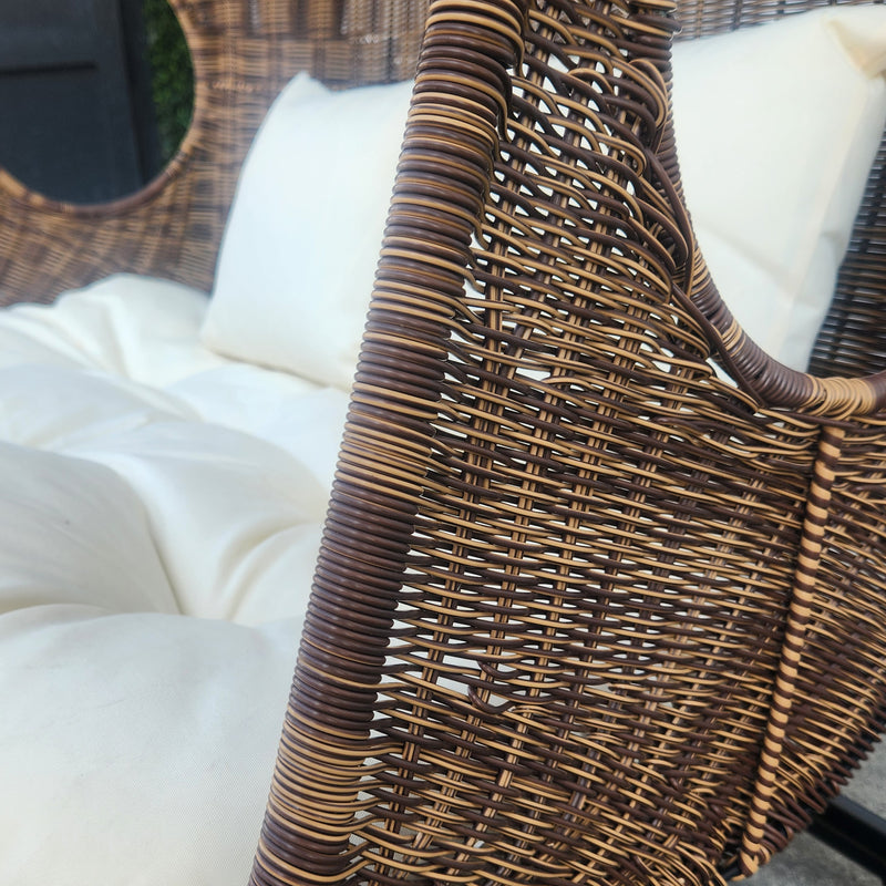 Cargue la imagen en el visor de la galería, Columpio Doble color Cafe & Negro de Ratan - Y9048CCN