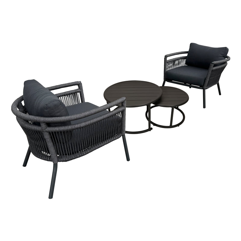 Cargue la imagen en el visor de la galería, Set Acapulco bistro + mesas moises color Carbon - AC-MOISES