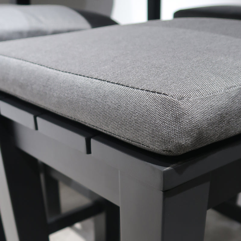 Cargue la imagen en el visor de la galería, Comedor Alto para interior y exterior Ancona + 4 bancos waterfall color Carbon - ANWACH