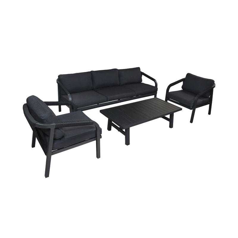 Load image into Gallery viewer, ANCONA TRIPLE Aluminum Indoor/Outdoor Living Room Set, Carbon Color