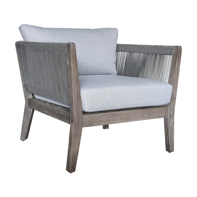 Cargue la imagen en el visor de la galería, Sillón Individual de madea Babylon color Gris - HUC39788