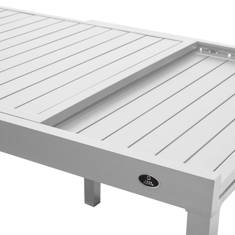 Cargue la imagen en el visor de la galería, Mesa de Comedor para interior y exterior de Aluminio Color Blanco BALUTELI-HL3 CasaEaster