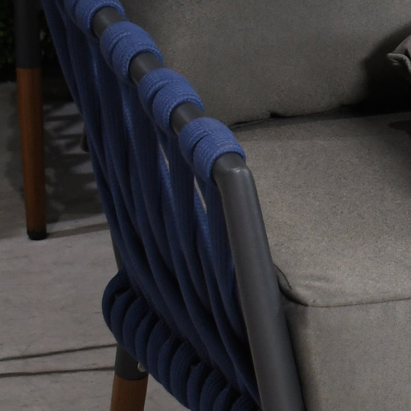 Cargue la imagen en el visor de la galería, Sofa para Terraza o Jardin Color Carbon & azul BELINAS TRIPLE- B1070