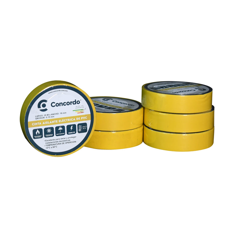 Cargue la imagen en el visor de la galería, Caja de Cinta Aislante 20m x 19 mm color Amarilla