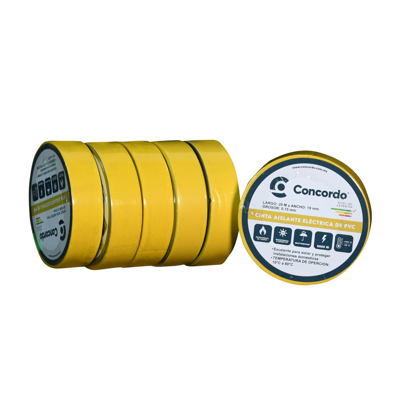 Cargue la imagen en el visor de la galería, Caja de Cinta Aislante 20m x 19 mm color Amarilla