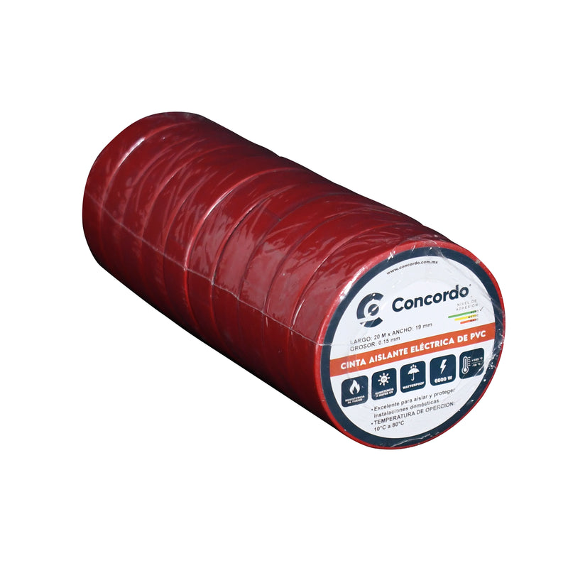 Cargue la imagen en el visor de la galería, Caja de Cinta Aislante 20m x 19 mm Color Rojo