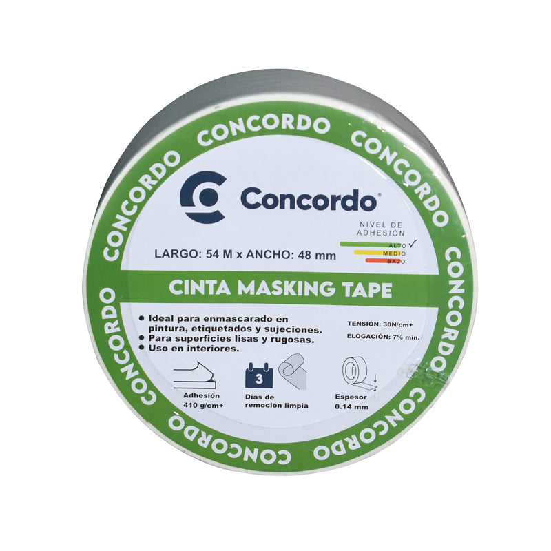 Cargue la imagen en el visor de la galería, Caja de cinta Masking Tape de 54m X 48 mm Color Blanco