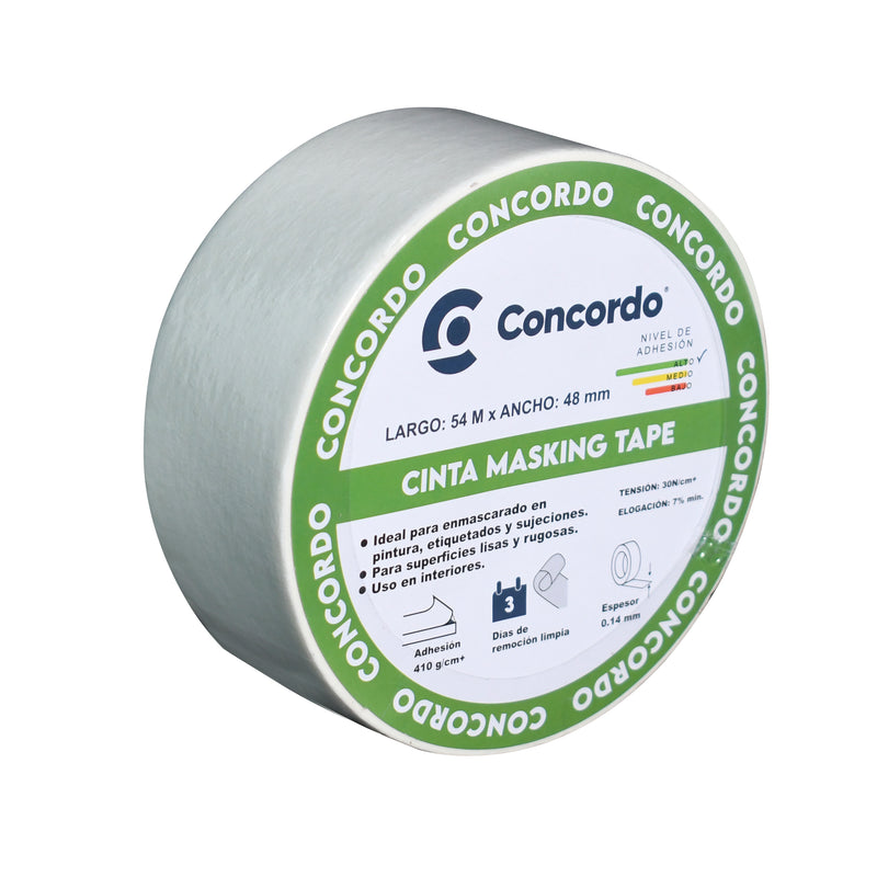 Cargue la imagen en el visor de la galería, Caja de cinta Masking Tape de 54m X 48 mm Color Blanco